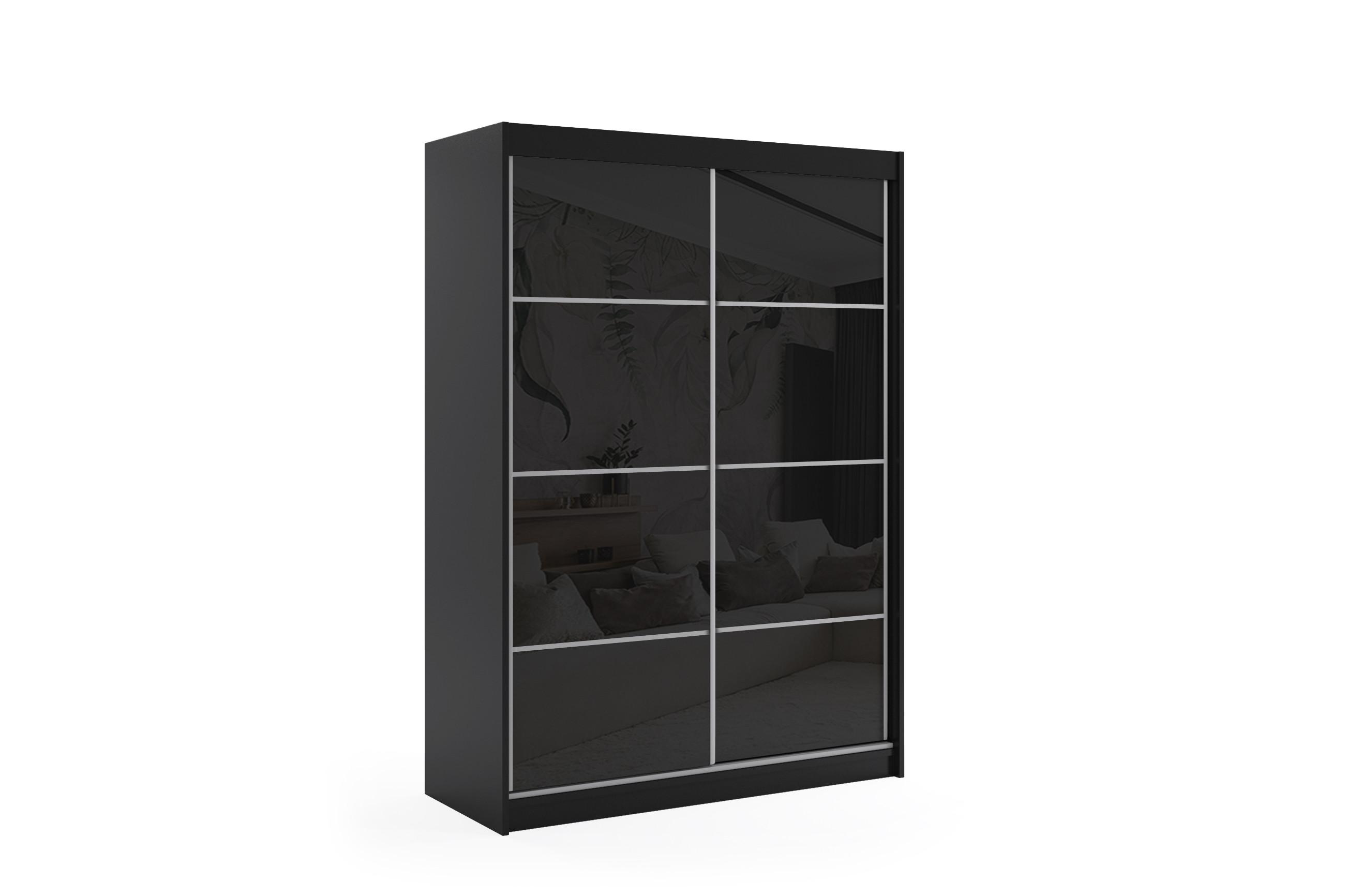 wohnli-moebel-suche-800000532150 Wohnli Möbelsuche - KLEIDERSCHRANK mit Lacobel-Schiebetüren und Aluminium-Leisten