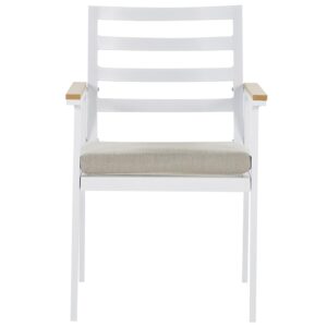 wohnli-moebel-suche-800000532581-1 GARTENSTUHL 4er-Set Aluminium weiß Auflagen weiß Cavoli Metall Beliani Garten & Outdoor > Gartenmöbel > Gartenstühle Weiß