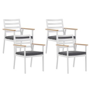 wohnli-moebel-suche-800000532584 Wohnli Möbelsuche - GARTENSTUHL 4er-Set Aluminium weiß Auflagen grau Cavoli