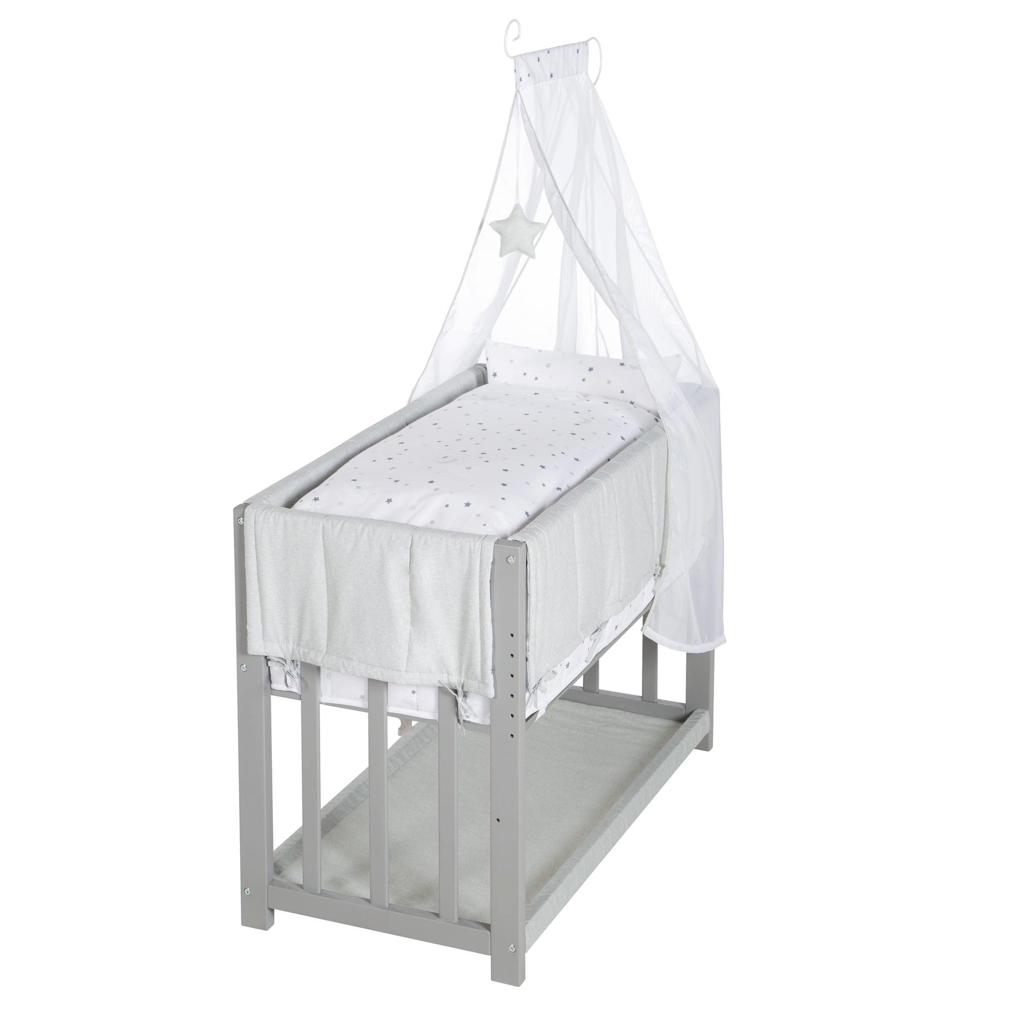 wohnli-moebel-suche-800000532680 Wohnli Möbelsuche - BEISTELLBETT Sternenzauber grau 3in1 Set 90 x 45 cm