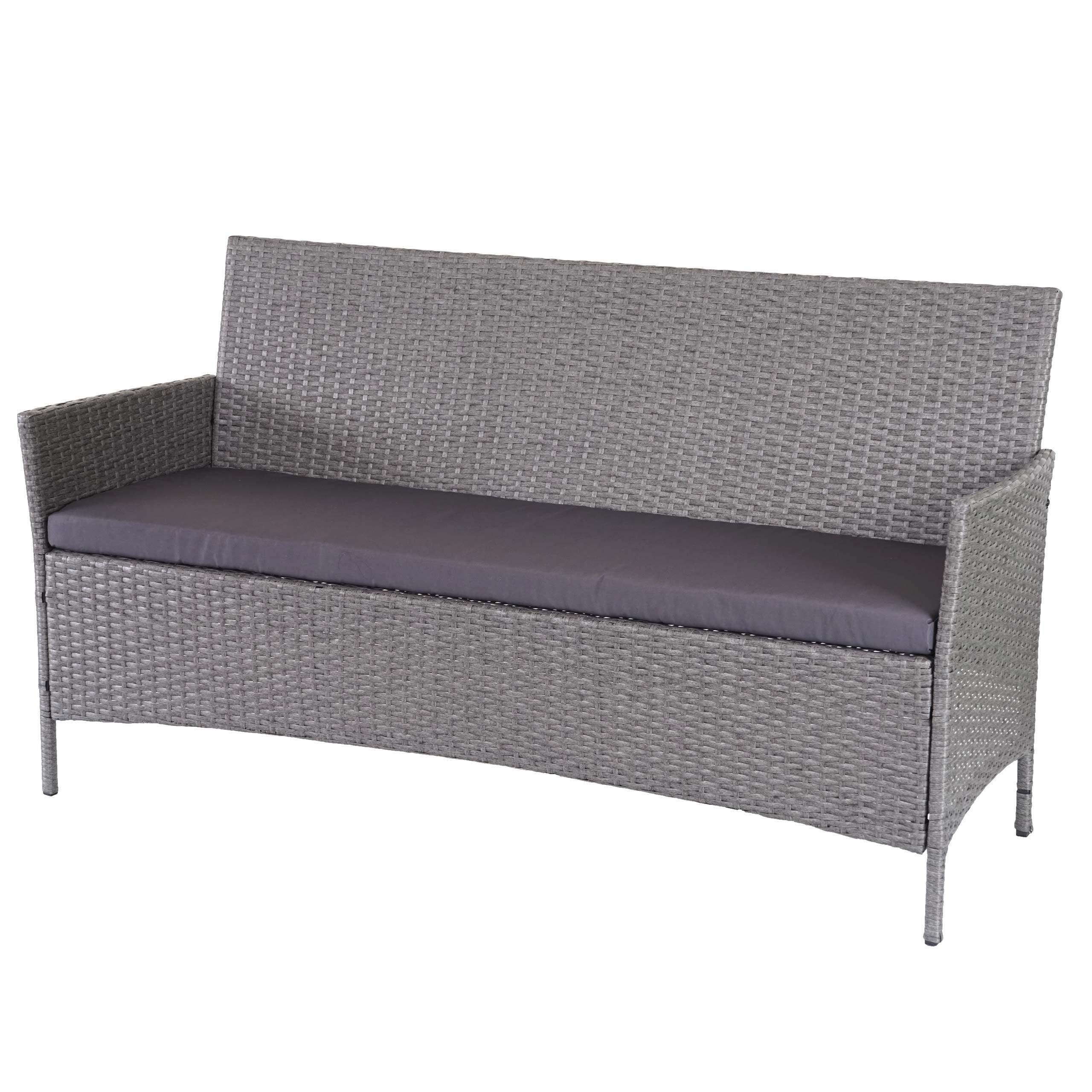 wohnli-moebel-suche-800000535736 Wohnli Möbelsuche - 3-SITZER POLY-RATTAN GARTENBANK Hellgrau