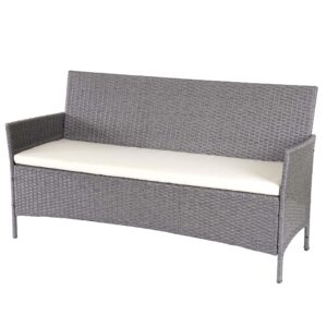 wohnli-moebel-suche-800000535738 Wohnli Möbelsuche - 3-SITZER POLY-RATTAN GARTENBANK Hellgrau