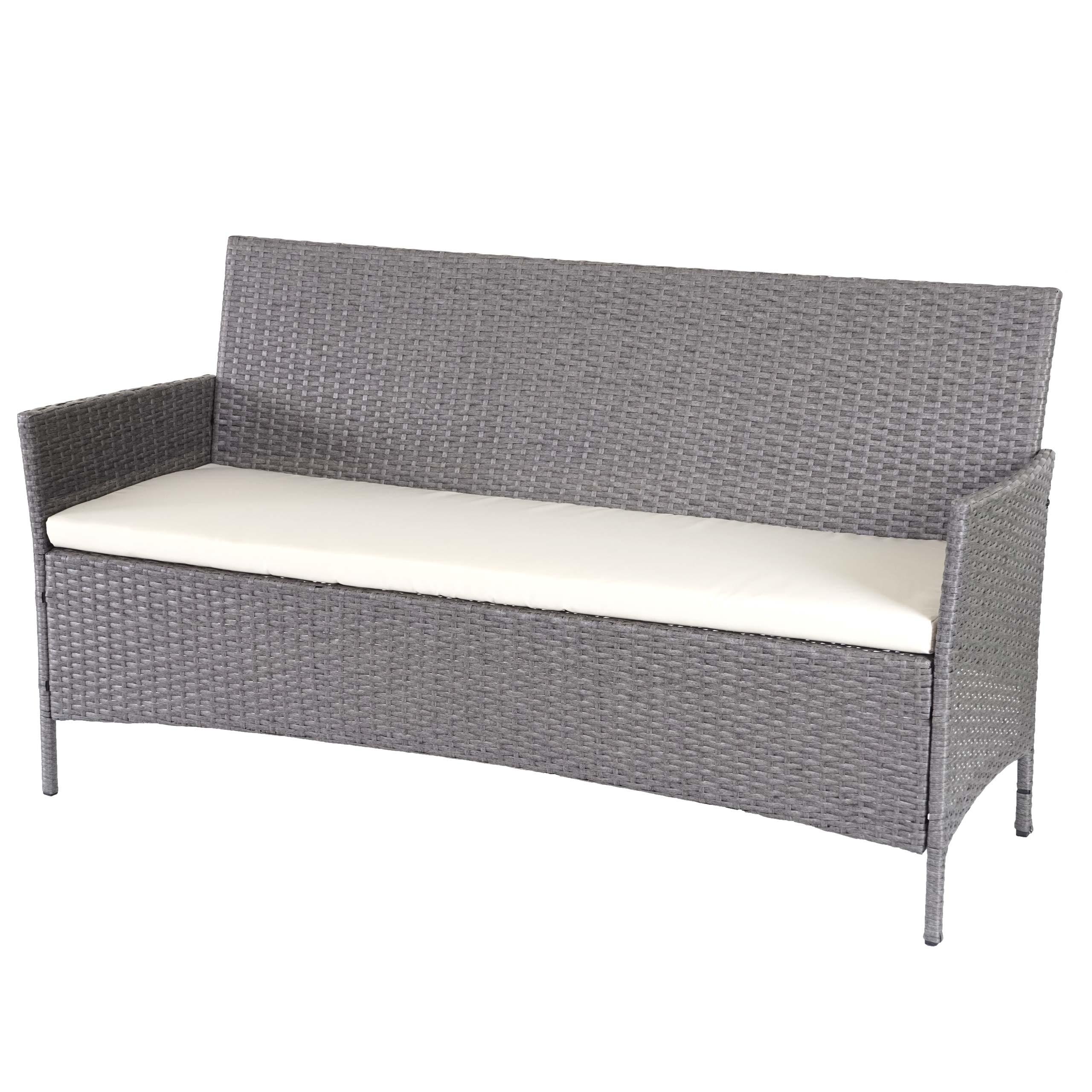 wohnli-moebel-suche-800000535738 Wohnli Möbelsuche - 3-SITZER POLY-RATTAN GARTENBANK Hellgrau