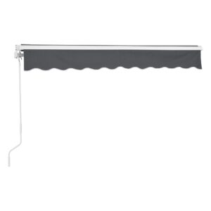 GELENKARMMARKISE Bitonto Textil, Metall [en.casa] Garten & Outdoor > Sonnen- & Sichtschutz Grau