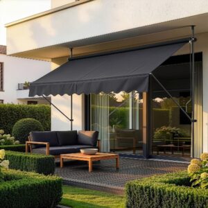 KLEMMMARKISE Stem Textil, Metall pro.tec Garten & Outdoor > Sonnen- & Sichtschutz Schwarz