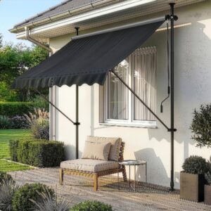 KLEMMMARKISE Stem Textil, Metall pro.tec Garten & Outdoor > Sonnen- & Sichtschutz Schwarz