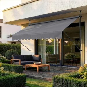 wohnli-moebel-suche-800000537051-1 KLEMMMARKISE Stem Textil, Metall pro.tec Garten & Outdoor > Sonnen- & Sichtschutz Grau