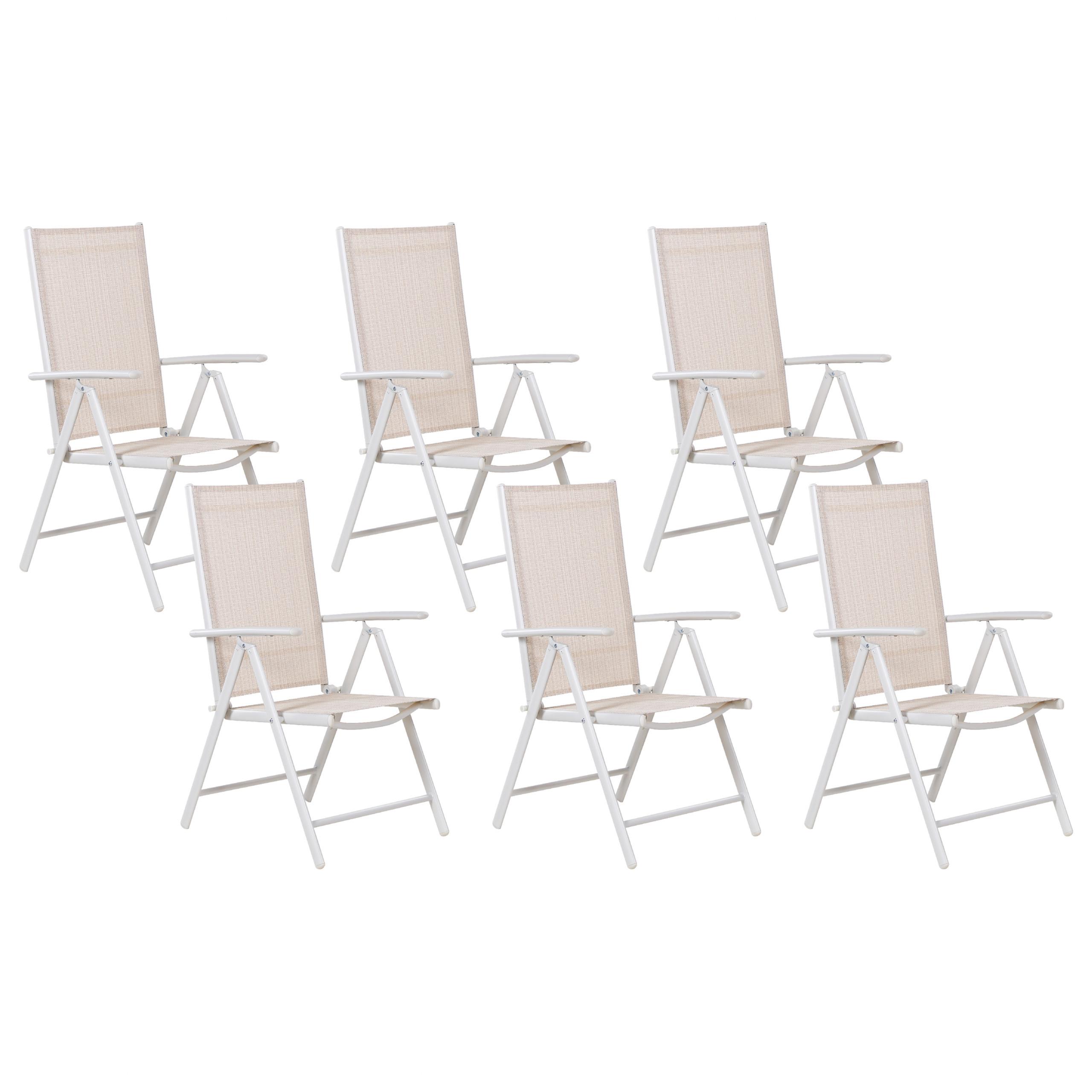 Wohnli Möbelsuche - GARTENSTUHL 6er-Set Aluminium beige Catania