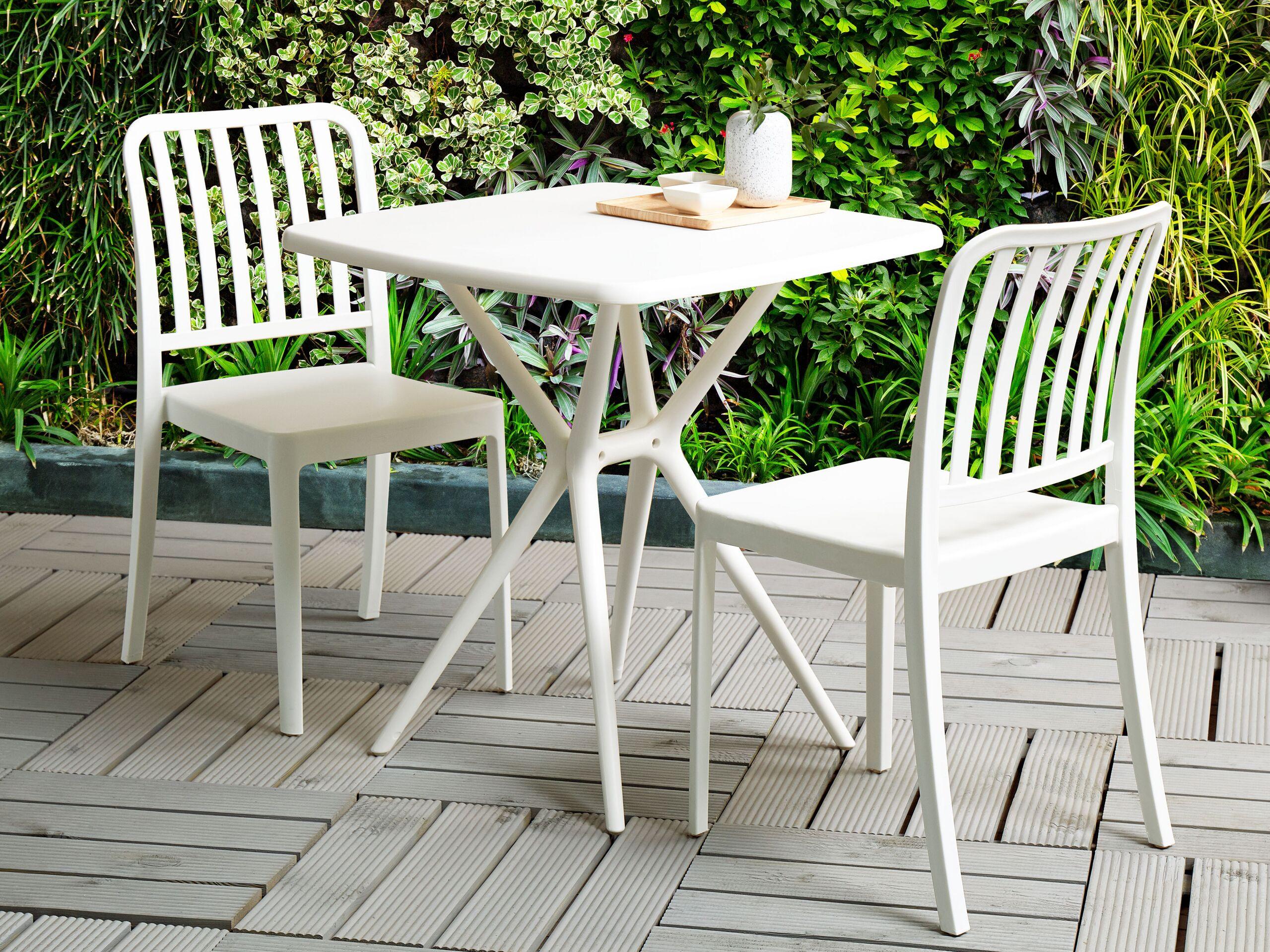 GARTENSTUHL 2er-Set Kunststoff weiß Sersale Kunststoff Beliani Garten & Outdoor > Gartenmöbel > Gartenstühle Weiß