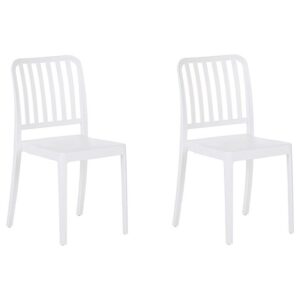 Wohnli Möbelsuche - GARTENSTUHL 2er-Set Kunststoff weiß Sersale