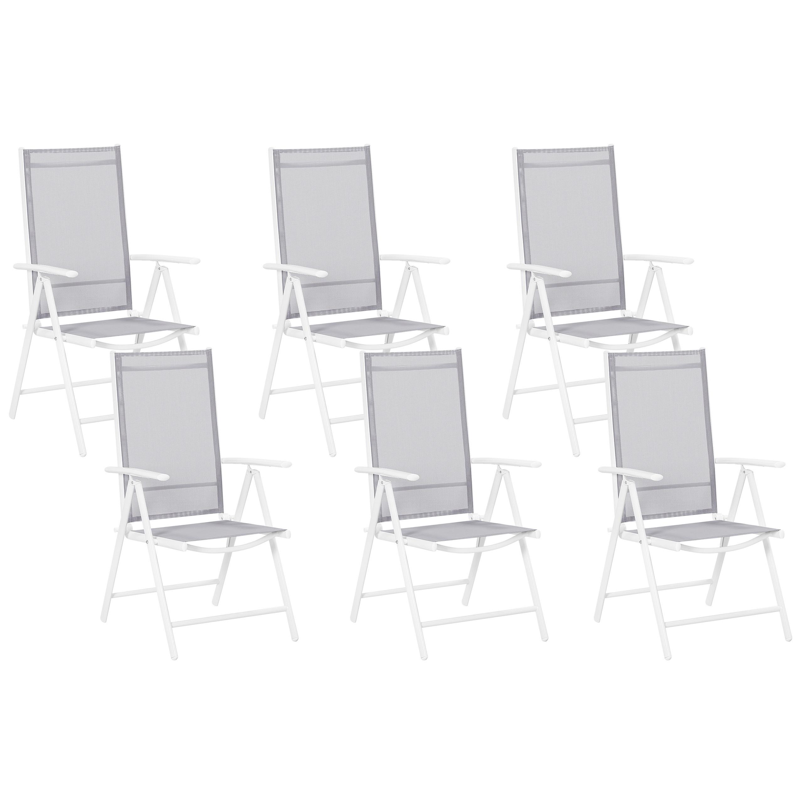 Wohnli Möbelsuche - GARTENSTUHL 6er-Set Aluminium hellgrau Catania