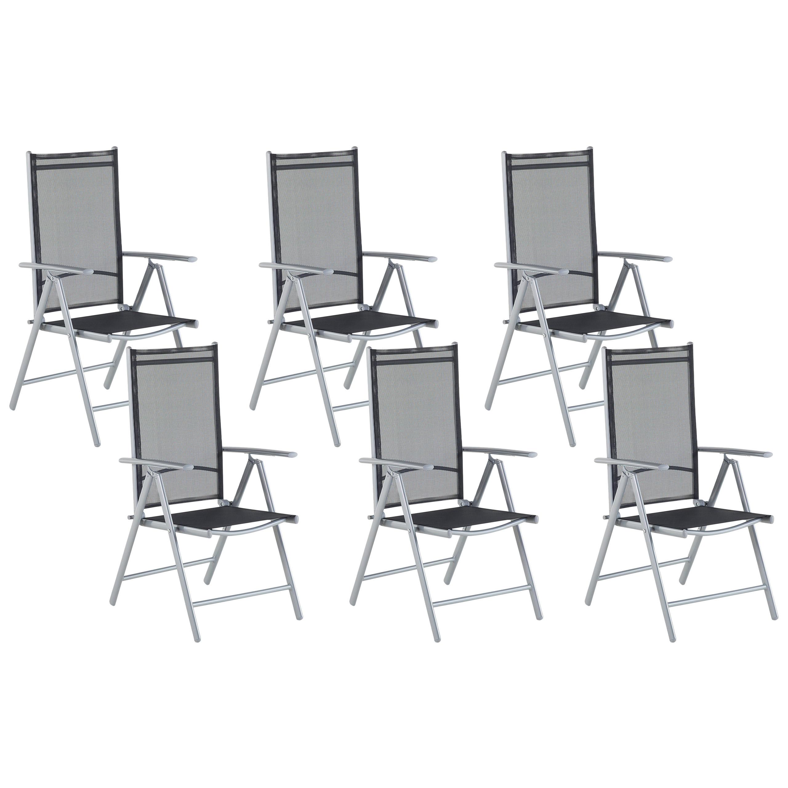 Wohnli Möbelsuche - GARTENSTUHL 6er-Set Aluminium schwarz Catania