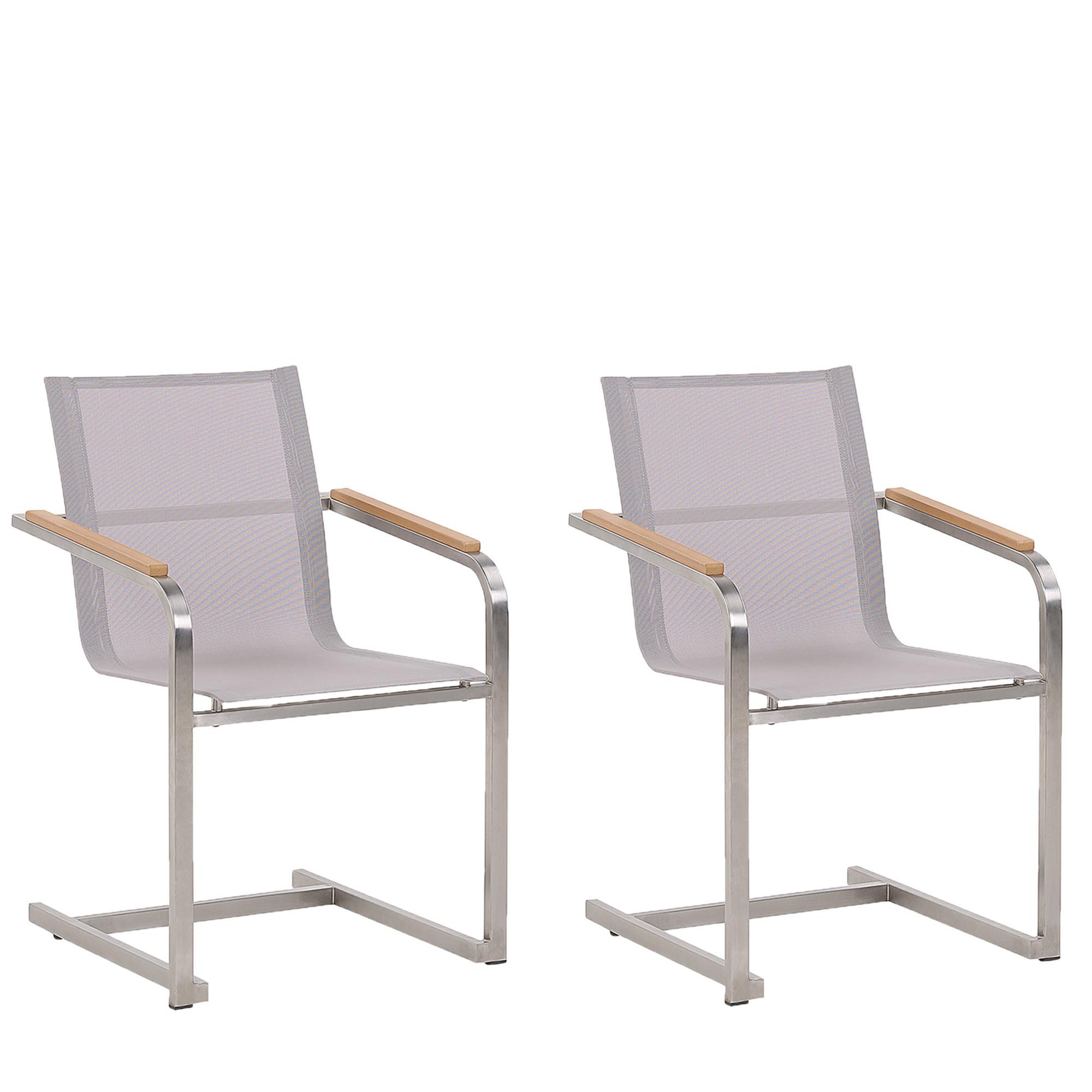 Wohnli Möbelsuche - GARTENSTUHL 2er-Set Edelstahl beige Cosoleto