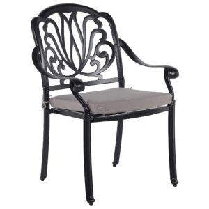 wohnli-moebel-suche-800000538577-1 GARTENSTUHL 4er-Set Aluminium schwarz Ancona Metall Beliani Garten & Outdoor > Gartenmöbel > Gartenstühle Schwarz