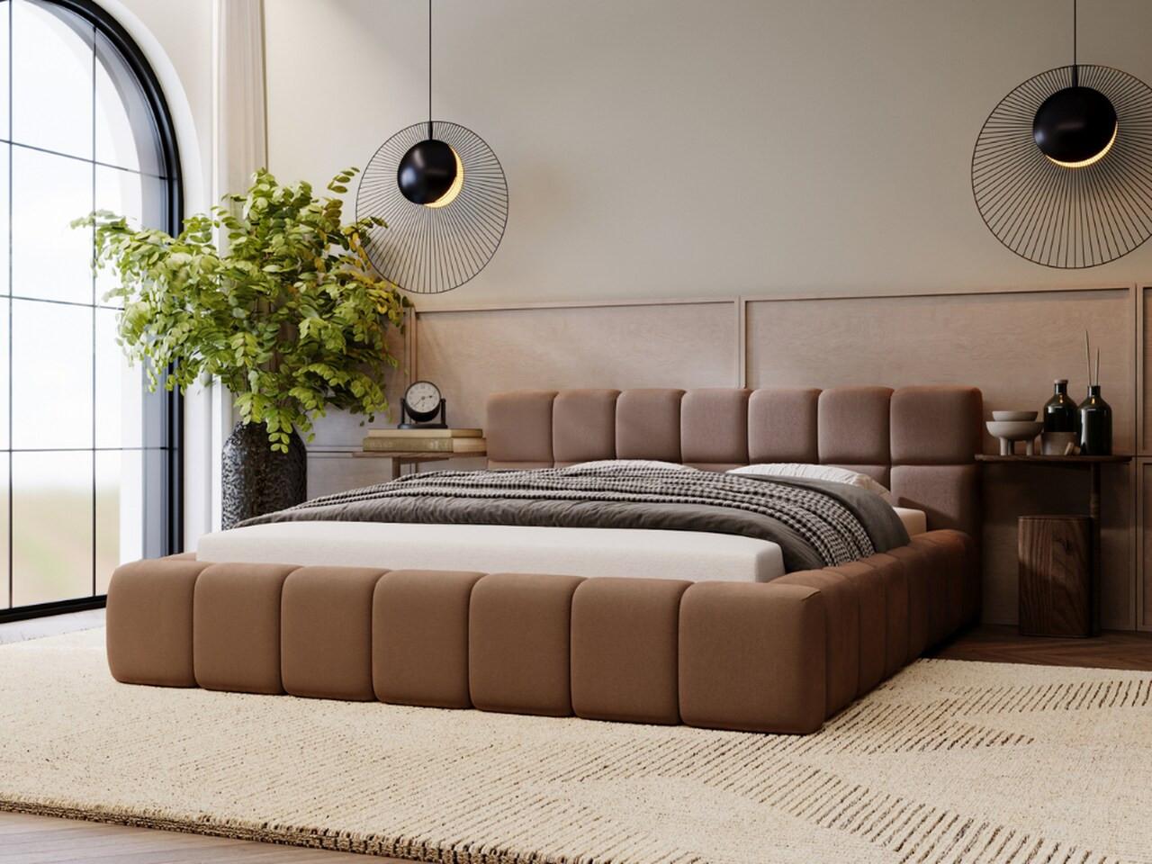 wohnli-moebel-suche-800000539374-1 POLSTERBETT Alicante 180x200 Braun Textil Graingold Möbel > Betten > Polsterbetten Braun