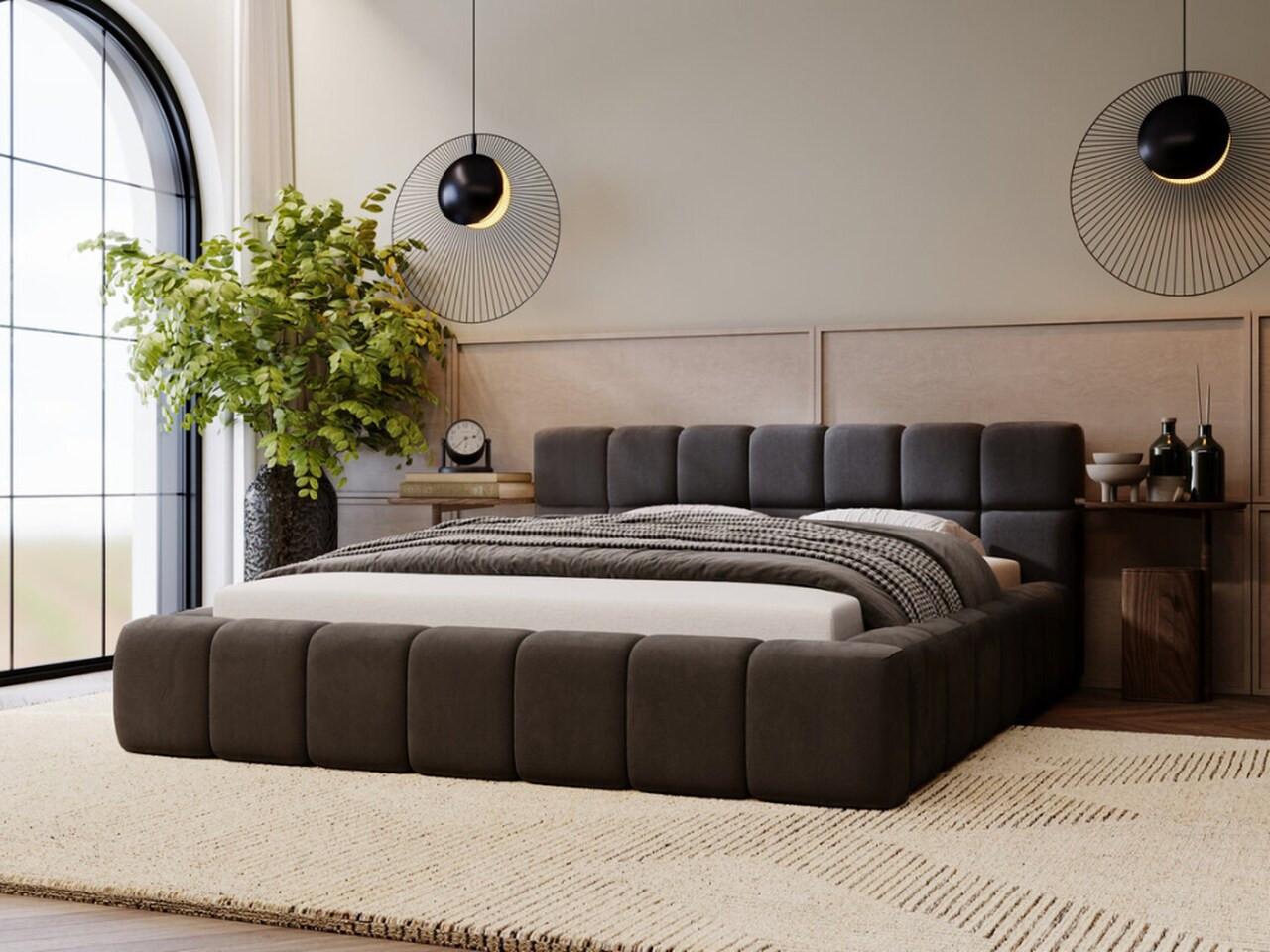 wohnli-moebel-suche-800000539385-1 POLSTERBETT Alicante 160x200 Anthracite Textil Graingold Möbel > Betten > Polsterbetten Anthrazit