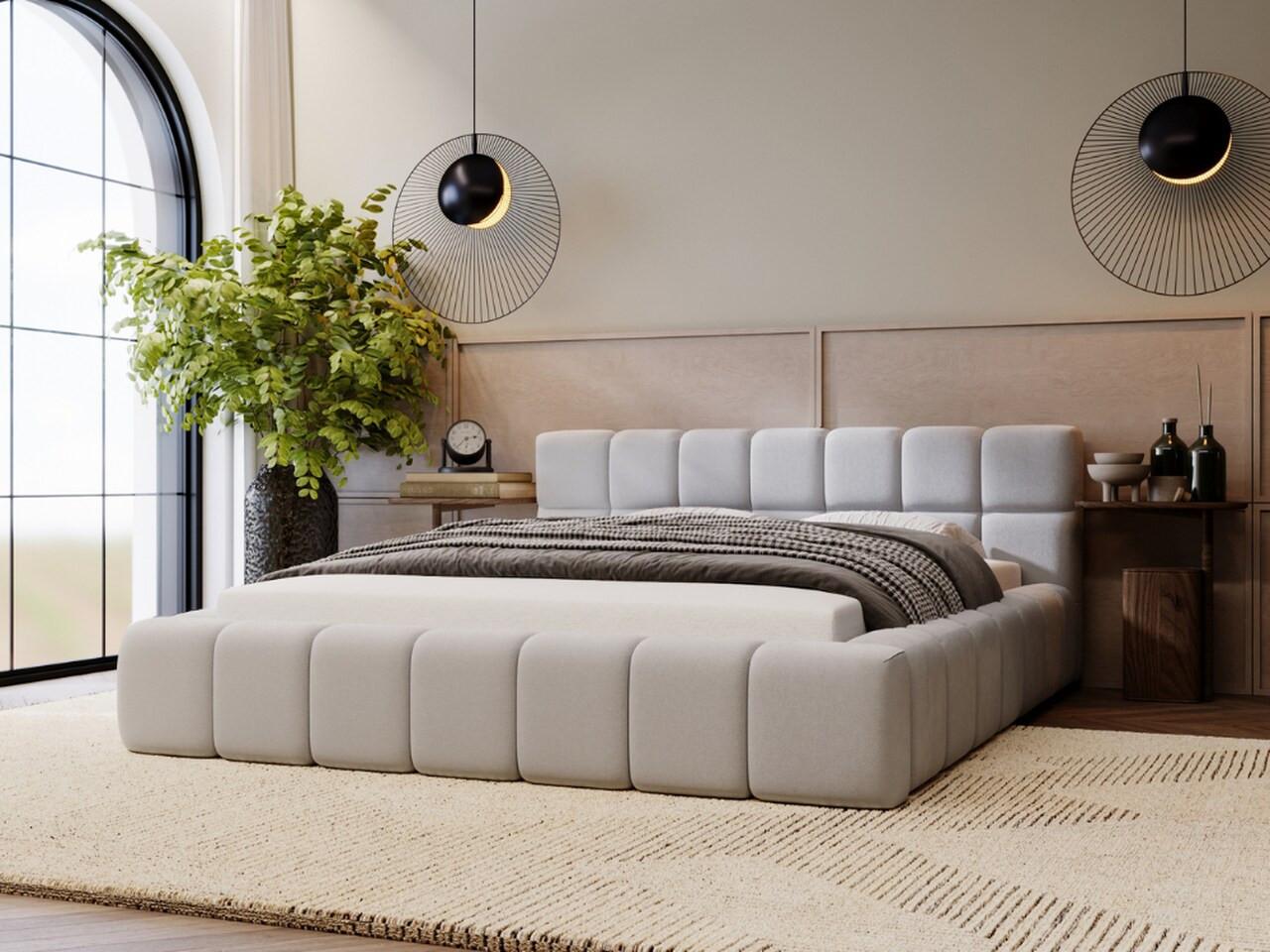 wohnli-moebel-suche-800000539388-1 POLSTERBETT Alicante 160x200 Hellgrau Textil Graingold Möbel > Betten > Polsterbetten Grau