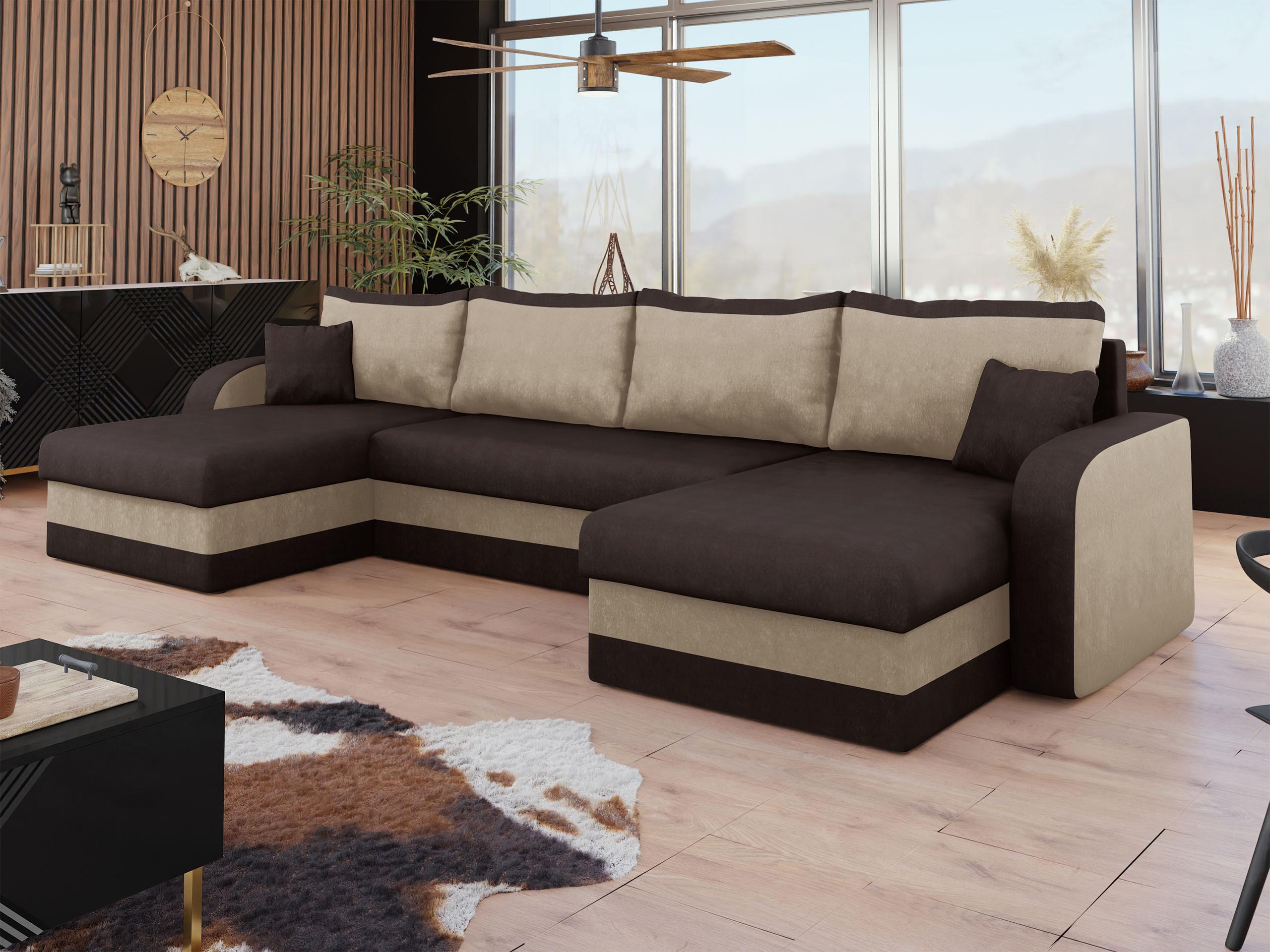 ECKSOFA Kris U Textil MIRJAN24 Möbel > Sofas & Couches > Wohnlandschaften > Wohnlandschaften U-Form Braun