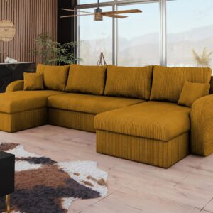 wohnli-moebel-suche-800000540758-1 WOHNLANDSCHAFT Kris U Cord Textil MIRJAN24 Möbel > Sofas & Couches > Wohnlandschaften > Wohnlandschaften U-Form Braun