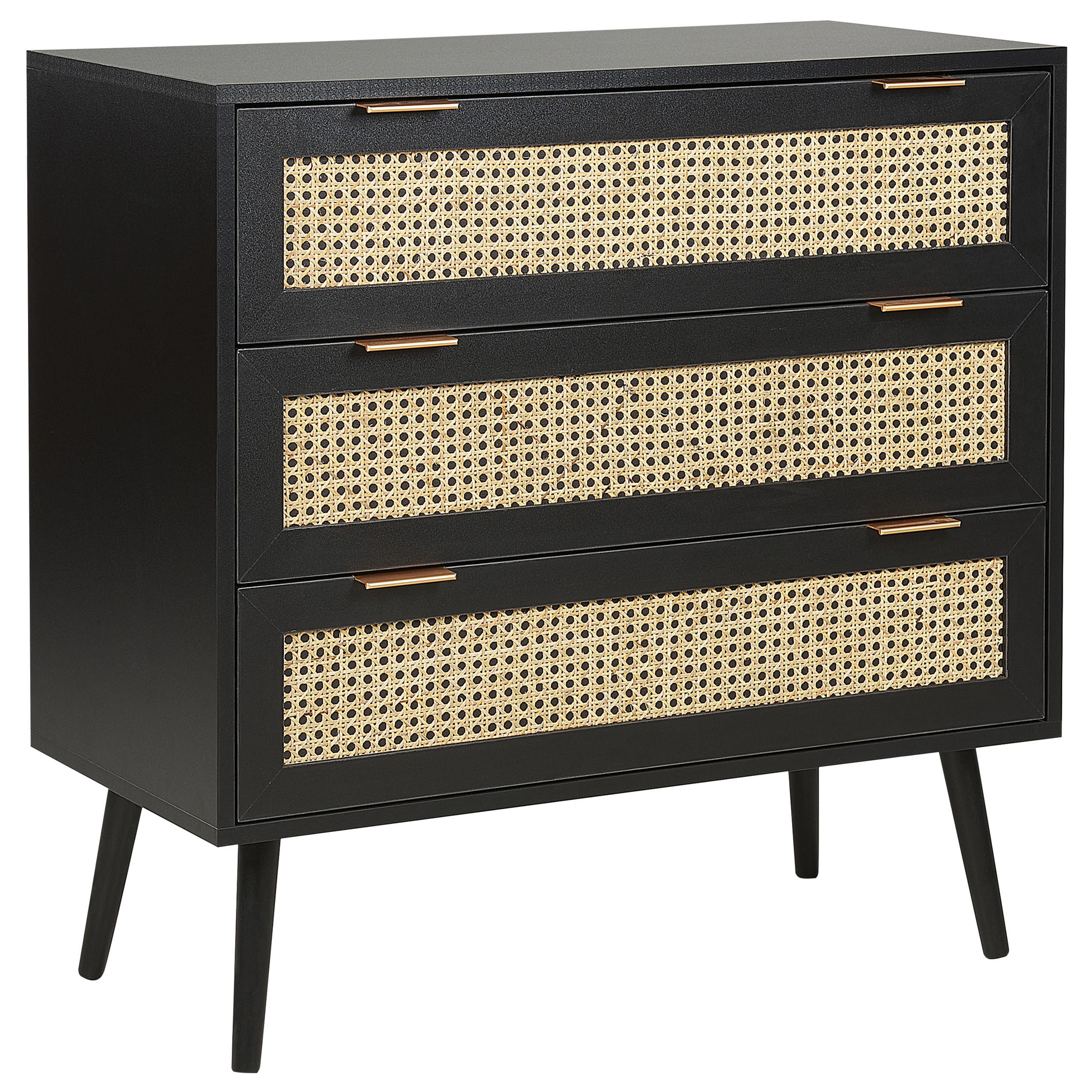 wohnli-moebel-suche-800000541894 Wohnli Möbelsuche - KOMMODE 3 Schubladen Rattan schwarz/beige Opoco