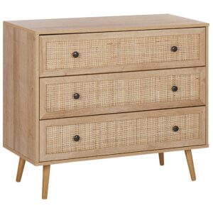 wohnli-moebel-suche-800000541895 Wohnli Möbelsuche - KOMMODE 3 Schubladen Rattan heller Holzfarbton Ponca