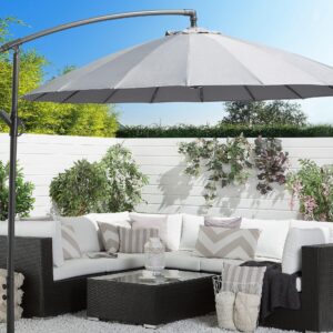 wohnli-moebel-suche-800000543830-1 AMPELSCHIRM dunkelgrau 268 cm Calabria Textil Beliani Garten & Outdoor > Sonnen- & Sichtschutz > Sonnen- & Ampelschirme Grau