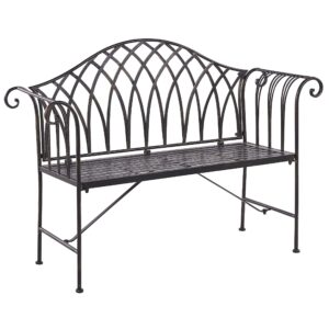 wohnli-moebel-suche-800000544186-1 GARTENBANK Metall schwarz 130 cm Milazzo Metall Beliani Garten & Outdoor > Gartenmöbel > Gartenbänke Schwarz
