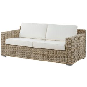 wohnli-moebel-suche-800000544269-1 GARTENSOFA 2-Sitzer Rattan natürlich Auflagen cremeweiß Ardea Naturmaterialien Beliani Garten & Outdoor > Gartenmöbel Braun