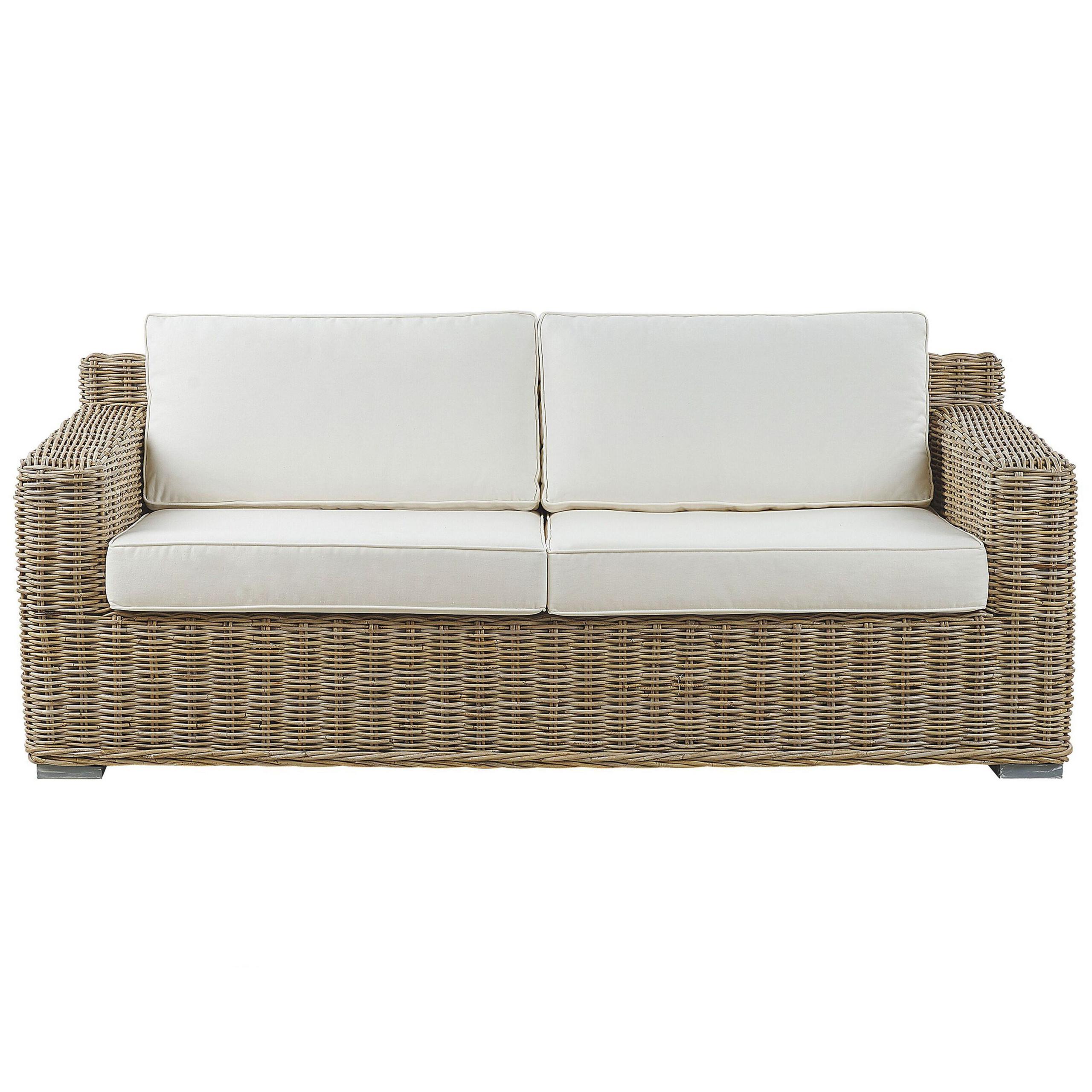 wohnli-moebel-suche-800000544269 Wohnli Möbelsuche - GARTENSOFA 2-Sitzer Rattan natürlich Auflagen cremeweiß Ardea
