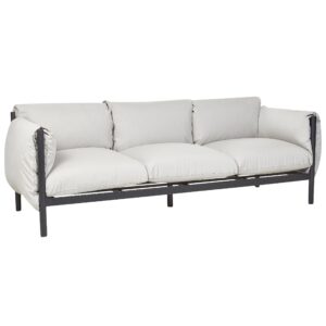 wohnli-moebel-suche-800000544272-1 GARTENSOFA 3-Sitzer Aluminium hellgrau/schwarz Esperia Metall Beliani Garten & Outdoor > Gartenmöbel Grau