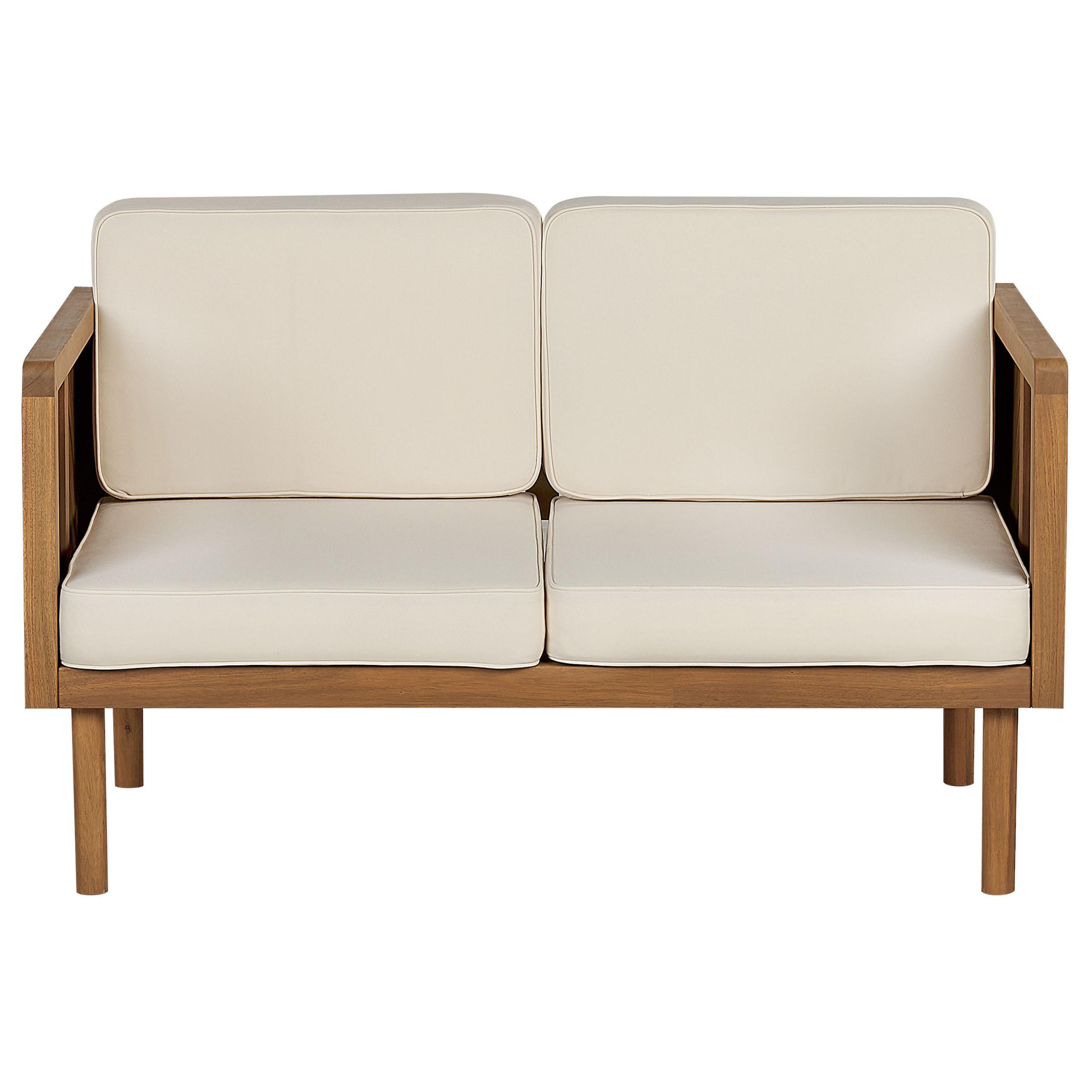 wohnli-moebel-suche-800000544274 Wohnli Möbelsuche - GARTENSOFA 2-Sitzer Akazienholz hellbraun Auflagen creme Baratti