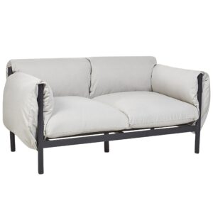 GARTENSOFA 2-Sitzer Aluminium hellgrau/schwarz Esperia Metall Beliani Garten & Outdoor > Gartenmöbel Grau