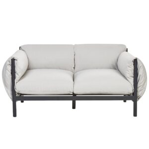 Wohnli Möbelsuche - GARTENSOFA 2-Sitzer Aluminium hellgrau/schwarz Esperia