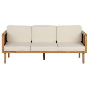 wohnli-moebel-suche-800000544277 Wohnli Möbelsuche - GARTENSOFA 3-Sitzer Akazienholz hellbraun Auflagen creme Baratti