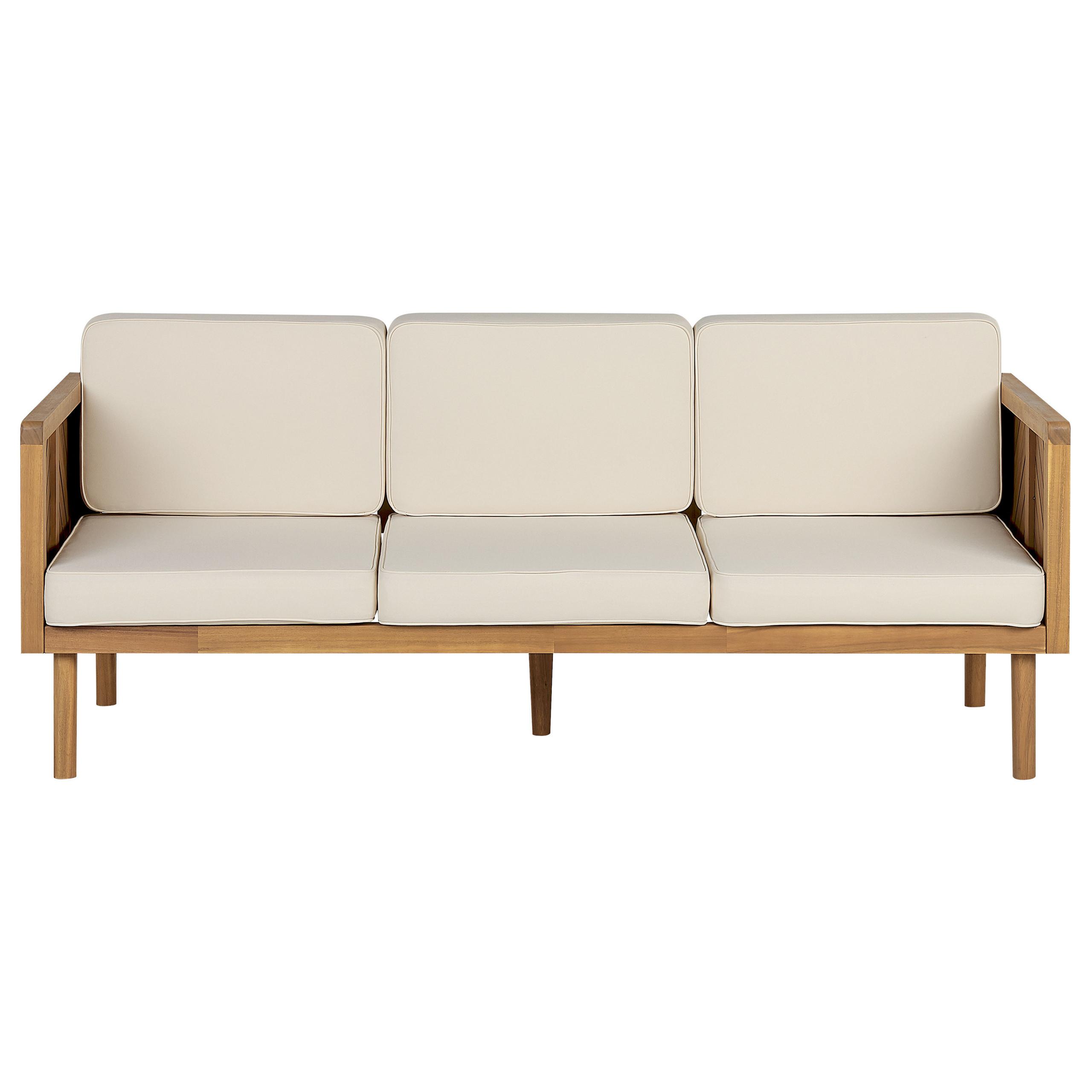 wohnli-moebel-suche-800000544277 Wohnli Möbelsuche - GARTENSOFA 3-Sitzer Akazienholz hellbraun Auflagen creme Baratti