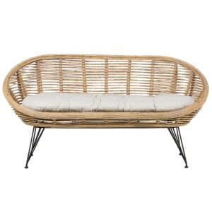 wohnli-moebel-suche-800000544278 Wohnli Möbelsuche - GARTENSOFA 2-Sitzer Rattan natürlich Auflage hellbeige Maratea