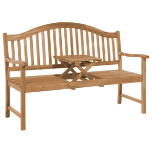 wohnli-moebel-suche-800000544281-1 GARTENBANK Akazienholz hellbraun aufklappbarer Abstelltisch 150 cm Hilo Holz Beliani Garten & Outdoor > Gartenmöbel > Gartenbänke Braun