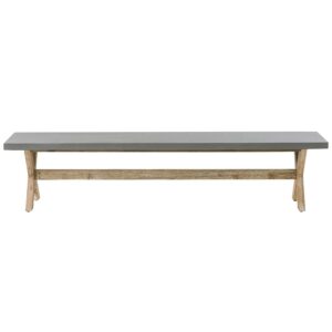 Wohnli Möbelsuche - GARTENBANK Faserzement/Akazienholz grau/heller Holzfarbton 200 cm Olbia