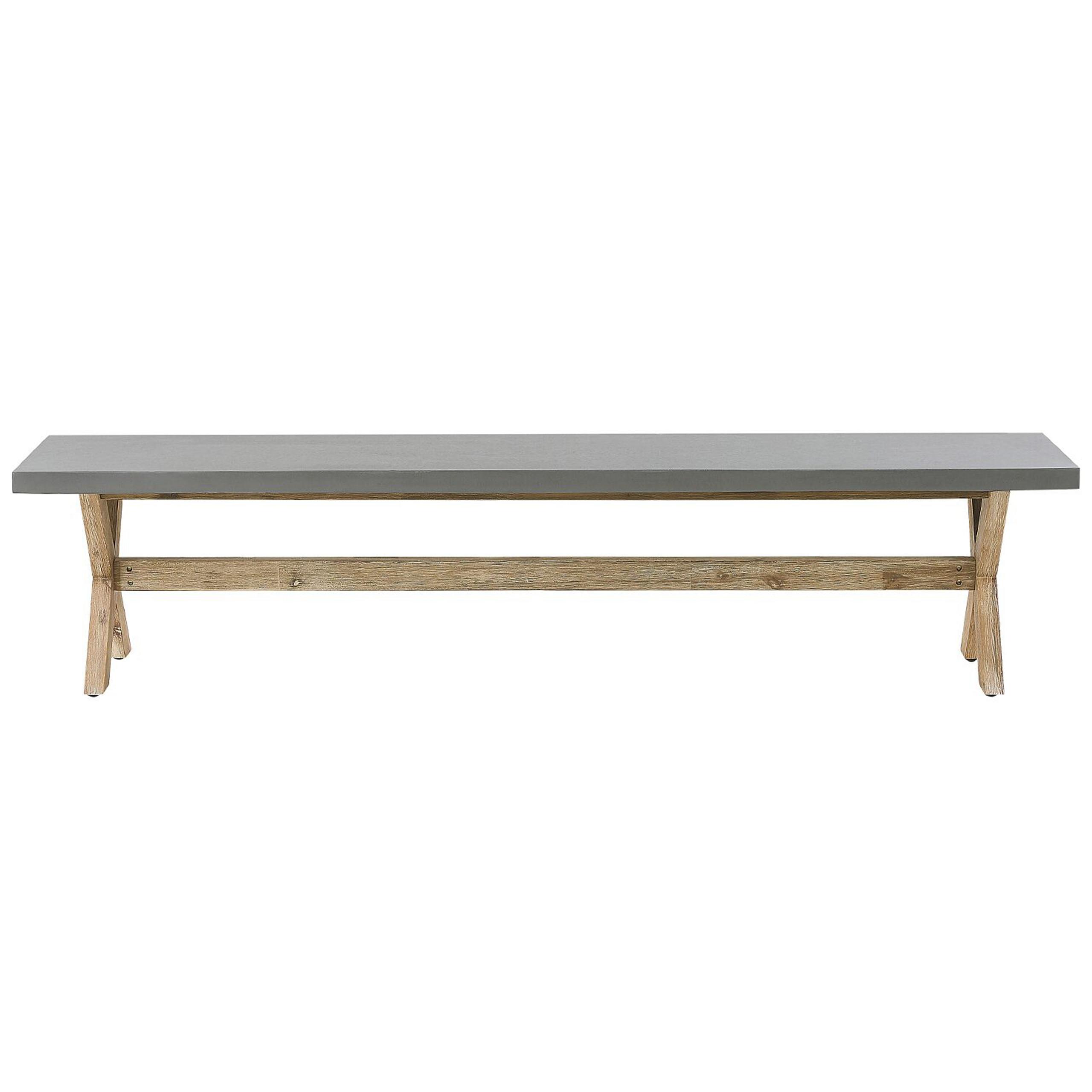 Wohnli Möbelsuche - GARTENBANK Faserzement/Akazienholz grau/heller Holzfarbton 200 cm Olbia
