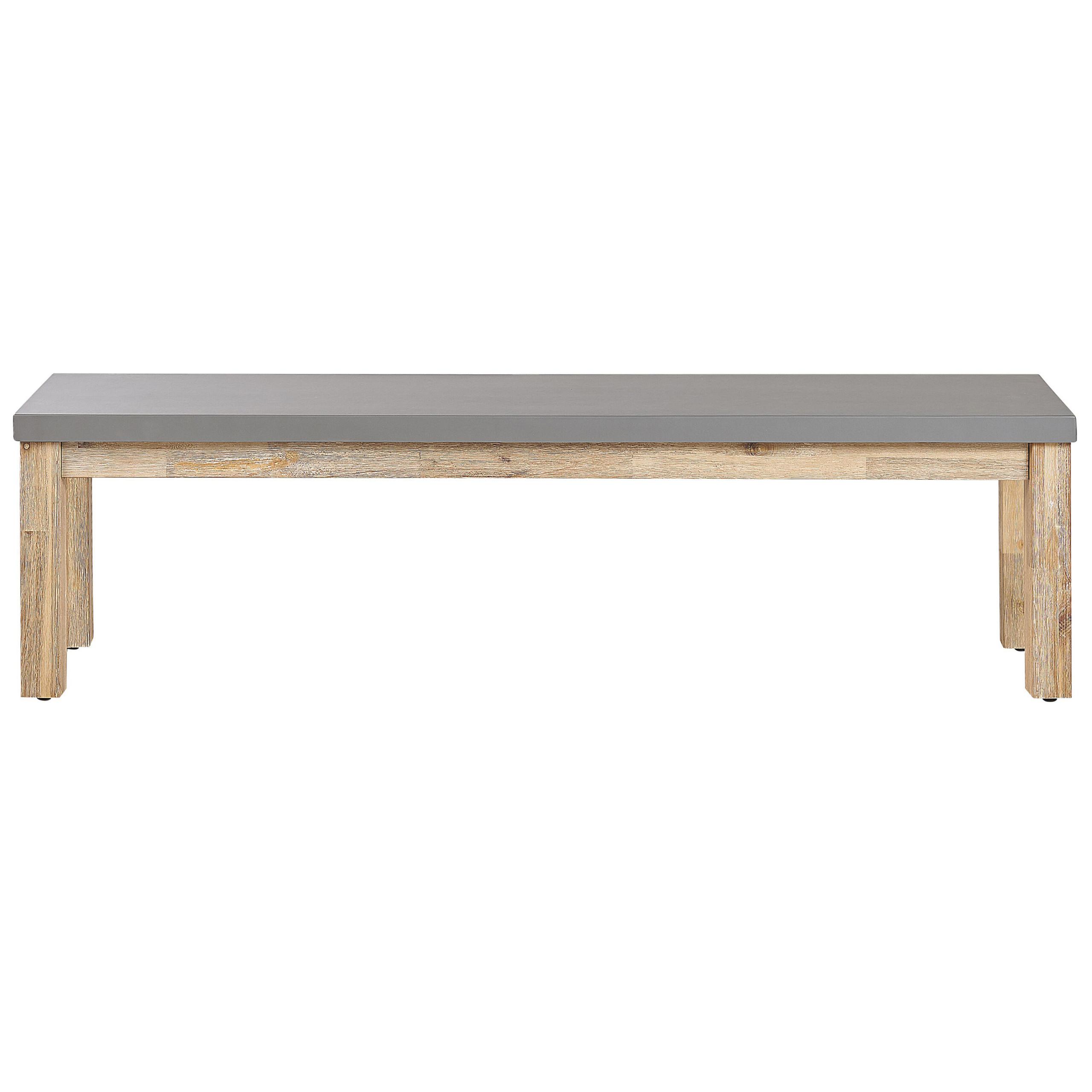 Wohnli Möbelsuche - SITZBANK Beton/Akazienholz grau/heller Holzfarbton 160 cm Ostuni