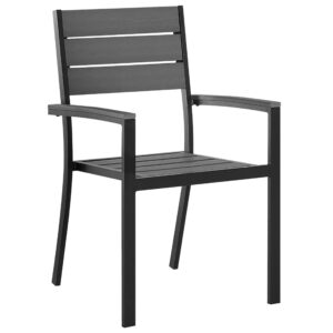 wohnli-moebel-suche-800000544406-1 GARTENSTUHL 4er-Set Kunstholz grau/schwarz Prato Kunststoff Beliani Garten & Outdoor > Gartenmöbel > Gartenstühle Grau