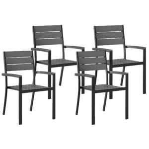 wohnli-moebel-suche-800000544406 Wohnli Möbelsuche - GARTENSTUHL 4er-Set Kunstholz grau/schwarz Prato