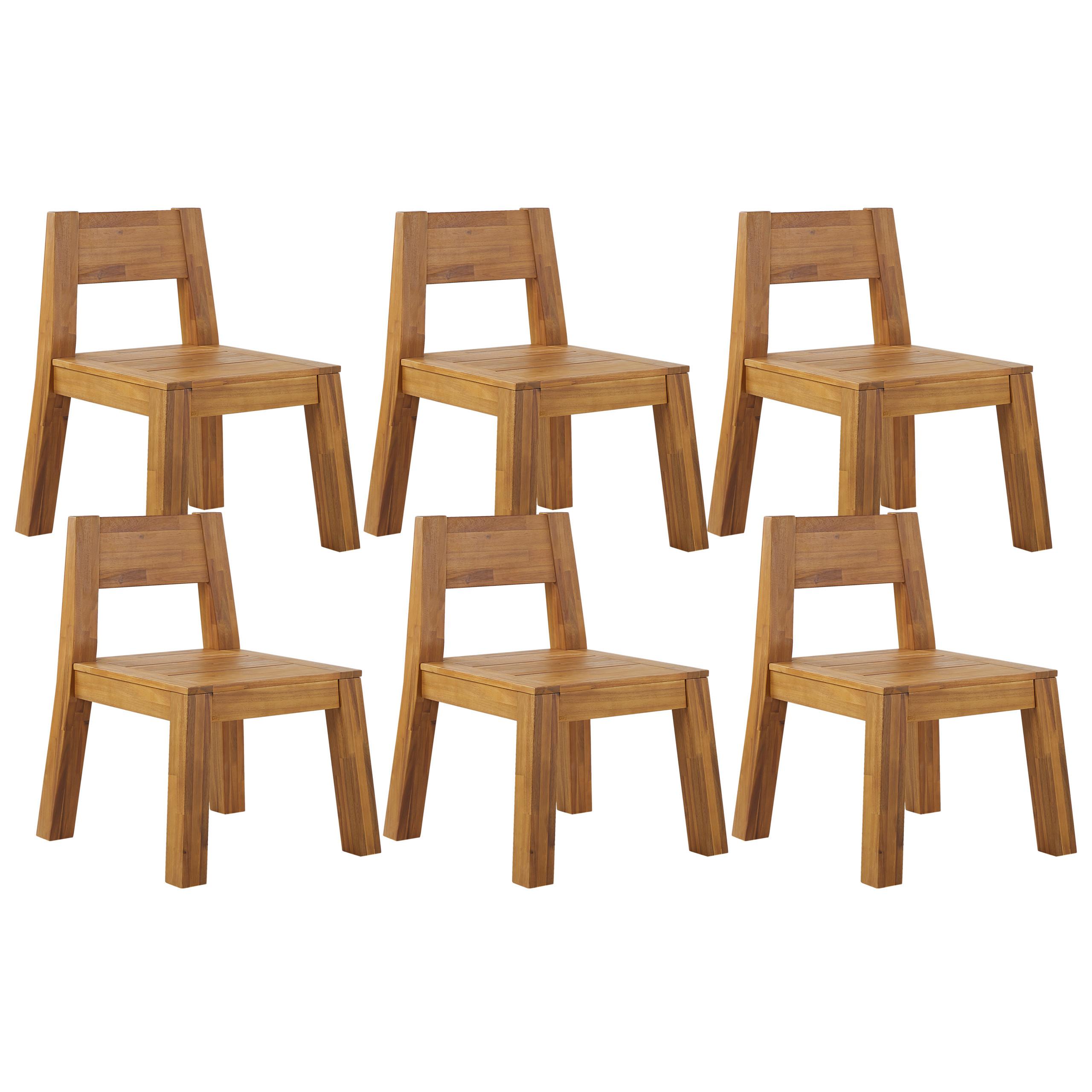 Wohnli Möbelsuche - GARTENSTUHL 6er-Set Akazienholz hellbraun Livorno