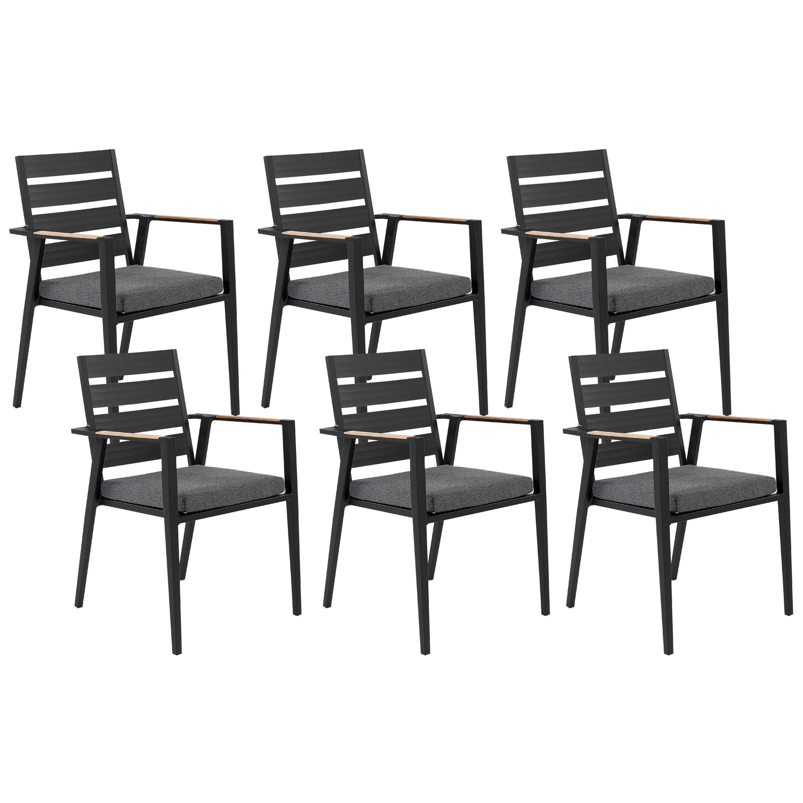 Wohnli Möbelsuche - GARTENSTUHL 6er-Set Aluminium schwarz Taviano