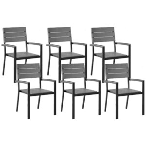 Wohnli Möbelsuche - GARTENSTUHL 6er-Set Kunstholz grau/schwarz Como