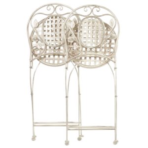 wohnli-moebel-suche-800000544438-1 GARTENSTUHL 2er-Set Metall cremeweiß Bivio Metall Beliani Garten & Outdoor > Gartenmöbel > Gartenstühle Weiß