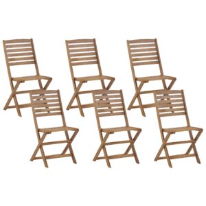 Wohnli Möbelsuche - GARTENSTUHL 6er-Set Akazienholz hellbraun Tolve