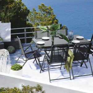 wohnli-moebel-suche-800000544467-1 GARTENSTUHL 6er-Set Stahl schwarz Livo Metall Beliani Garten & Outdoor > Gartenmöbel > Gartenstühle Schwarz