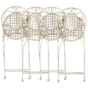 GARTENSTUHL 4er-Set Metall cremeweiß Bivio Metall Beliani Garten & Outdoor > Gartenmöbel > Gartenstühle Weiß