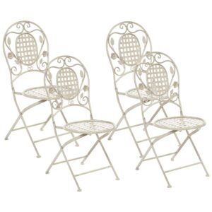 Wohnli Möbelsuche - GARTENSTUHL 4er-Set Metall cremeweiß Bivio